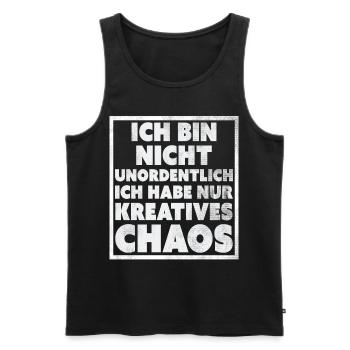 Lustige Sprüche T-Shirt online bestellen ,nur hier - Männer Premium Bio Tank Top - Schwarz - Vorne - AI Model Male 178 light (178cm)