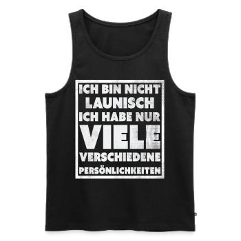 Lustige Sprüche T-Shirt online bestellen ,nur hier - Männer Premium Bio Tank Top - Schwarz - Vorne - AI Model Male 178 light (178cm)