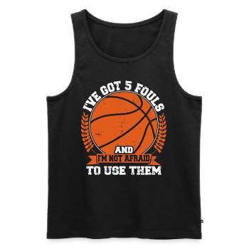 Hoops Basketteur Streetball Hooping 5 Fautes - Débardeur bio Premium Homme - noir - Devant - Michal (187cm)