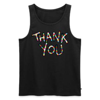 Thank You - Danke dir - Männer Premium Bio Tank Top - Schwarz - Vorne - AI Model Male 178 light (178cm)