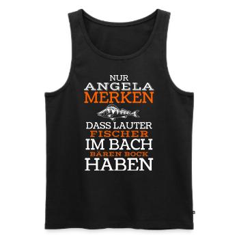 Angelrute Angler Fischen Fischer Köder Angel Fisch - Männer Premium Bio Tank Top - Schwarz - Vorne - Michal (187cm)
