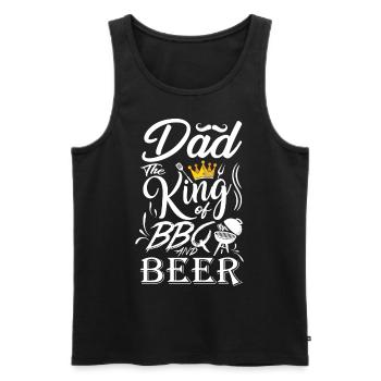 Papa Der King Of Bbq Vatertag - Männer Premium Bio Tank Top - Schwarz - Vorne - Michal (187cm)