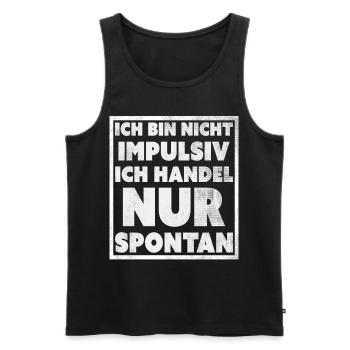 Lustige Sprüche T-Shirt online bestellen ,nur hier - Männer Premium Bio Tank Top - Schwarz - Vorne - AI Model Male 178 light (178cm)