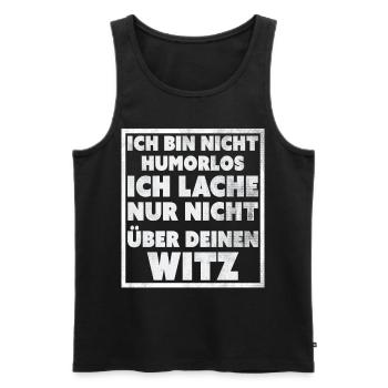 Lustige Sprüche T-Shirt online bestellen ,nur hier - Männer Premium Bio Tank Top - Schwarz - Vorne - AI Model Male 178 light (178cm)