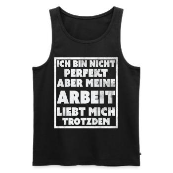 Lustige Sprüche T-Shirt online bestellen ,nur hier - Männer Premium Bio Tank Top - Schwarz - Vorne - AI Model Male 178 light (178cm)