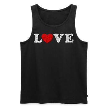 Love Heart Scribble - Men's Premium Organic Tank Top - black - Front - AI Model Male 178 light (178cm)