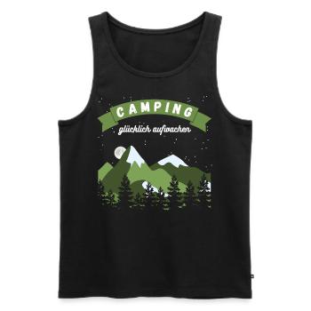 Camping glücklich aufwachen - Design - Männer Premium Bio Tank Top - Schwarz - Vorne - Michal (187cm)