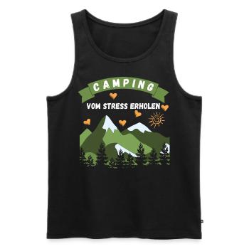 Camping vom Stress erholen - Männer Premium Bio Tank Top - Schwarz - Vorne - Michal (187cm)