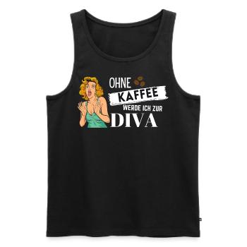 Ohne Kaffee werde ich zur Diva - Männer Premium Bio Tank Top - Schwarz - Vorne - Michal (187cm)