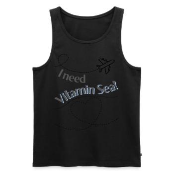 I need vitamin sea - Men's Premium Organic Tank Top - black - Front - AI Model Male 178 light (178cm)