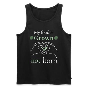 my food is grown not born - Men's Premium Organic Tank Top - black - Front - AI Model Male 178 light (178cm)