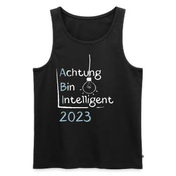 Achtung Bin Intelligent Abitur 2023 - Männer Premium Bio Tank Top - Schwarz - Vorne - Michal (187cm)