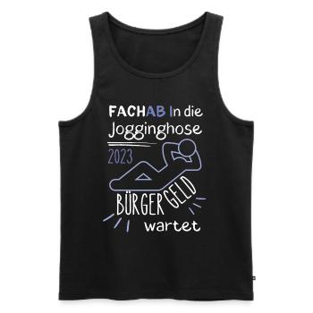 FACHAB In die Jogginghose Bürgergeld wartet blau - Männer Premium Bio Tank Top - Schwarz - Vorne - Michal (187cm)
