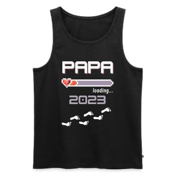 Papa 2023 loading... - Männer Premium Bio Tank Top - Schwarz - Vorne - Michal (187cm)