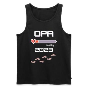 Opa 2023 loading... - Männer Premium Bio Tank Top - Schwarz - Vorne - Michal (187cm)