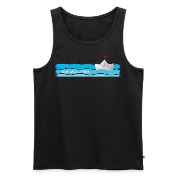 Ich will Meer - Männer Premium Bio Tank Top - Schwarz - Vorne - AI Model Male 178 light (178cm)