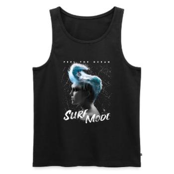 Surfer Head - Männer Premium Bio Tank Top - Schwarz - Vorne - AI Model Male 178 light (178cm)