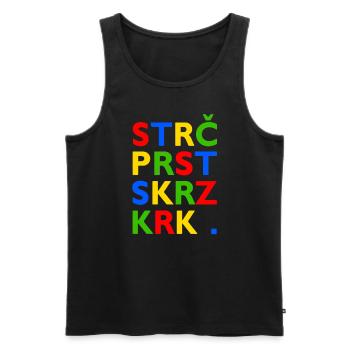 Strč Prst Skrz Krk - Tschechischer Zungenbrecher - Männer Premium Bio Tank Top - Schwarz - Vorne - AI Model Male 178 light (178cm)