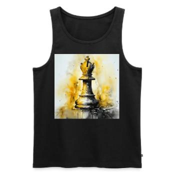 Yellow Chess Bishop - Men's Premium Organic Tank Top - black - Front - AI Model Male 178 light (178cm)