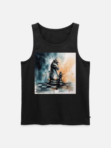 Artful Chess Knight - Men's Premium Organic Tank Top - black