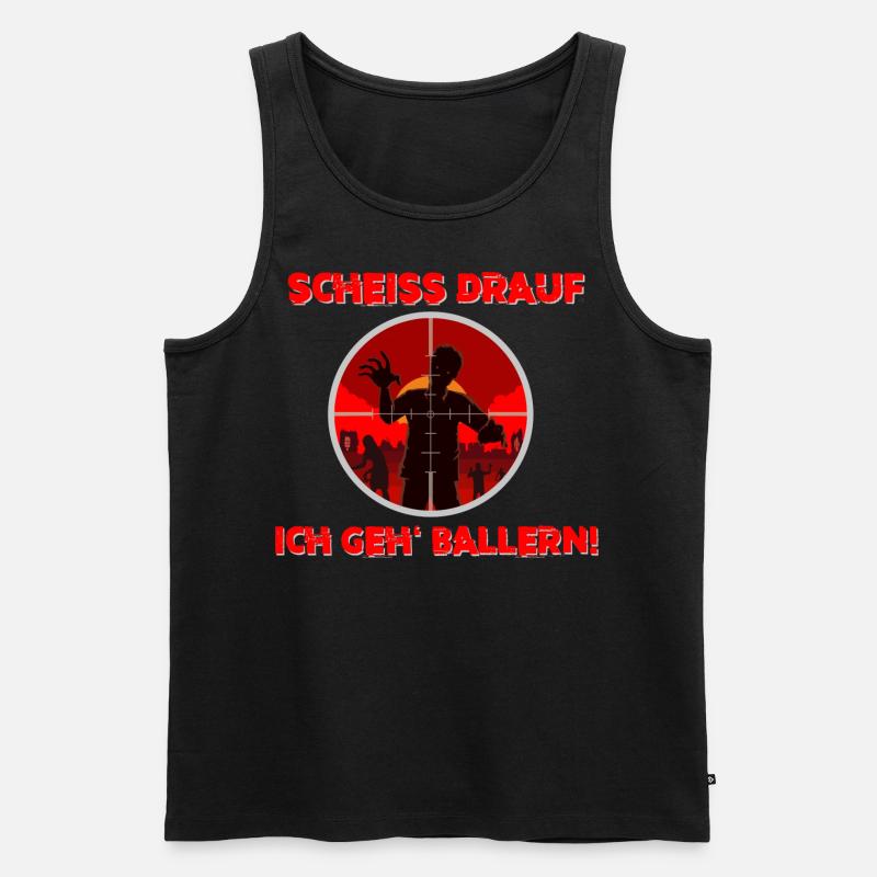 Scheiss drauf - Männer Premium Bio Tank Top - Schwarz