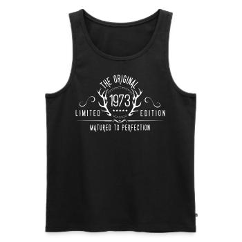 limited edition 1973 The Original - Men's Premium Organic Tank Top - black - Front - Michal (187cm)