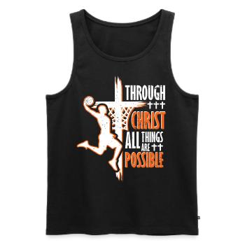Basketball chrétien Jésus-Christ Basketball - Débardeur bio Premium Homme - noir - Devant - Michal (187cm)