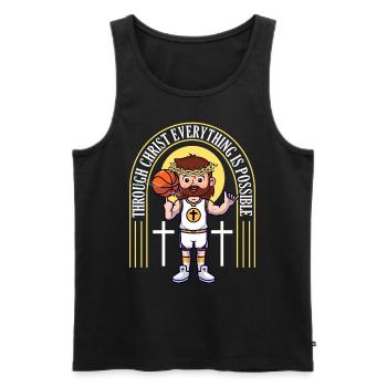 Christian basketball shirt jesus christ basketball - Men's Premium Organic Tank Top - black - Front - Michal (187cm)