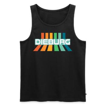 Dieburg Retro Streifen - Männer Premium Bio Tank Top - Schwarz - Vorne - AI Model Male 178 light (178cm)