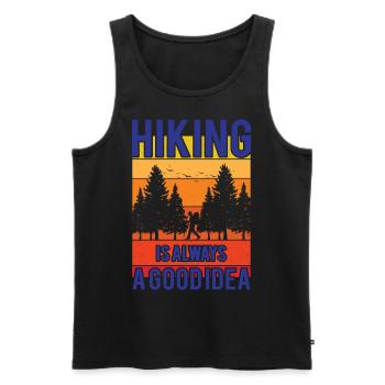 Hiking is always a good idea - Men's Premium Organic Tank Top - black - Front - AI Model Male 178 light (178cm)