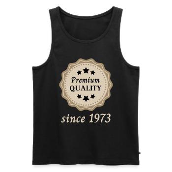 Premium Quality since 1973 - Männer Premium Bio Tank Top - Schwarz - Vorne - Michal (187cm)