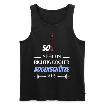 So sieht ein richtig cooler Bogenschütze aus - Männer Premium Bio Tank Top - Schwarz - Vorne - Michal (187cm)