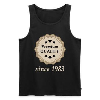 Premium Quality since 1983 - Männer Premium Bio Tank Top - Schwarz - Vorne - Michal (187cm)