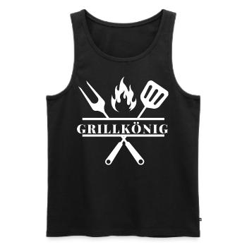 Grill König - Männer Premium Bio Tank Top - Schwarz - Vorne - Michal (187cm)