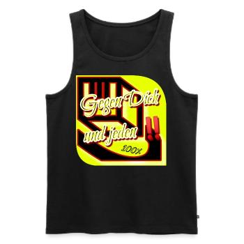 Gegen dich und jeden‼️ - 100% - Club WoW - Männer Premium Bio Tank Top - Schwarz - Vorne - Michal (187cm)