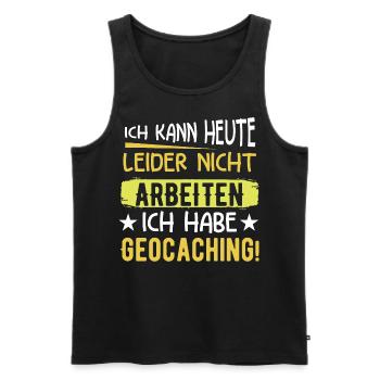ICH KANN HEUTE LEIDER NICHT ARBEITEN, ICH HABE ... - Männer Premium Bio Tank Top - Schwarz - Vorne - Michal (187cm)