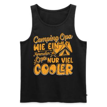 CAMPING OPA, WIE EIN NORMALER OPA NUR VIEL COOLER - Männer Premium Bio Tank Top - Schwarz - Vorne - Michal (187cm)