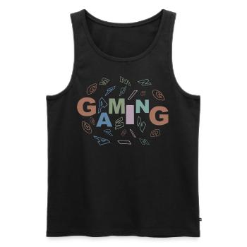 gaming-scene-colorful - Männer Premium Bio Tank Top - Schwarz - Vorne - AI Model Male 178 light (178cm)
