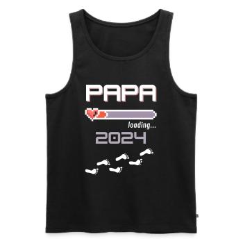 Papa 2024 loading... - Männer Premium Bio Tank Top - Schwarz - Vorne - Michal (187cm)