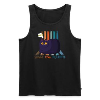 WTF CAT - Männer Premium Bio Tank Top - Schwarz - Vorne - Michal (187cm)