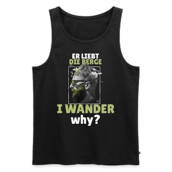 Wandern in den Bergen - Sarkasmus Spruch - Männer Premium Bio Tank Top - Schwarz - Vorne - Michal (187cm)
