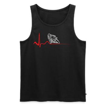 Heartbeat Motorcycle - Men's Premium Organic Tank Top - black - Front - Michal (187cm)