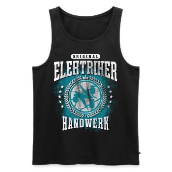 Elektriker T-Shirt - Männer Premium Bio Tank Top - Schwarz - Vorne - Michal (187cm)