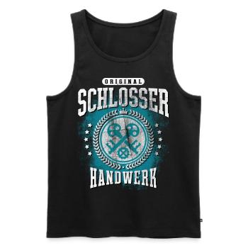 Schlosser T-Shirt - Männer Premium Bio Tank Top - Schwarz - Vorne - Michal (187cm)