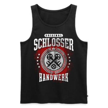 Schlosser T-Shirt - Männer Premium Bio Tank Top - Schwarz - Vorne - Michal (187cm)