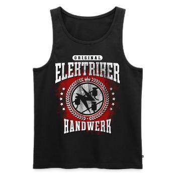 Elektriker T-Shirt - Männer Premium Bio Tank Top - Schwarz - Vorne - Michal (187cm)