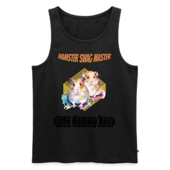 Hamster Nager Haustier Aquarell Geschenk - Männer Premium Bio Tank Top - Schwarz - Vorne - Michal (187cm)