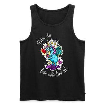 Einhorn Eskalation Unicorn - Männer Premium Bio Tank Top - Schwarz - Vorne - Michal (187cm)