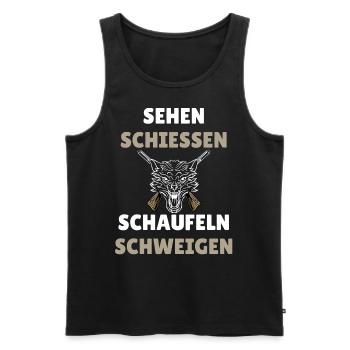 Sehen Schießen Schaufeln Schweigen für Landwirt - Männer Premium Bio Tank Top - Schwarz - Vorne - Michal (187cm)