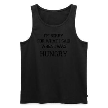 IM SORRY Hungry - Männer Premium Bio Tank Top - Schwarz - Vorne - Michal (187cm)